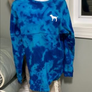 Blue tie dye lightweight sweatshirt from Pink.